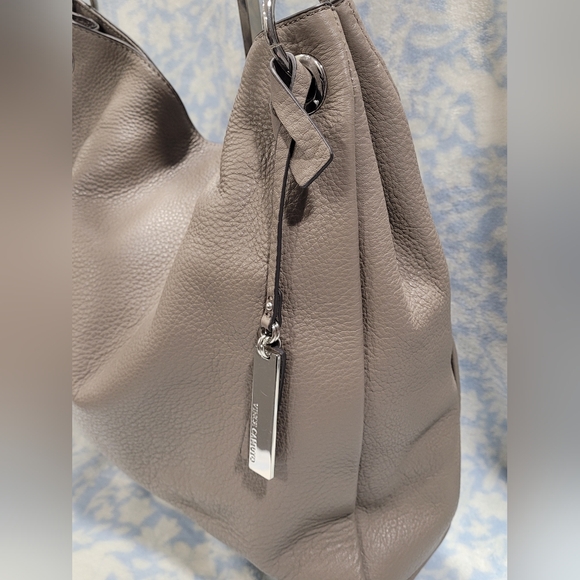 Vince Camuto Nadja Hobo Shadow Grey Pebbled Leather Braided Strap NWT $258 - Picture 5 of 16